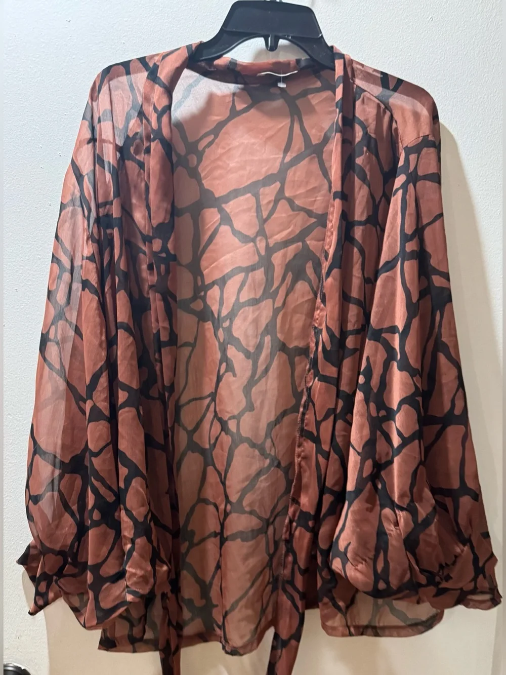 Free People Safari Print Tie Front Kimono